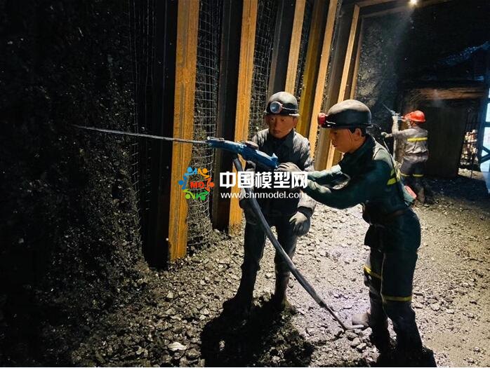 采煤工人微縮場景沙盤模型
