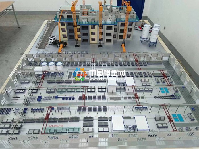剪刀墻結構吊裝模型，PC構建生產線模型  