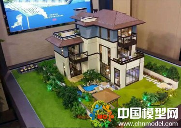 別墅模型主要突出環(huán)境觀，建筑按部就班即可