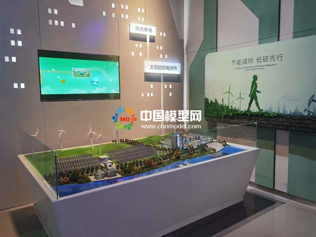 風(fēng)能供電，太陽能供電供熱沙盤模型