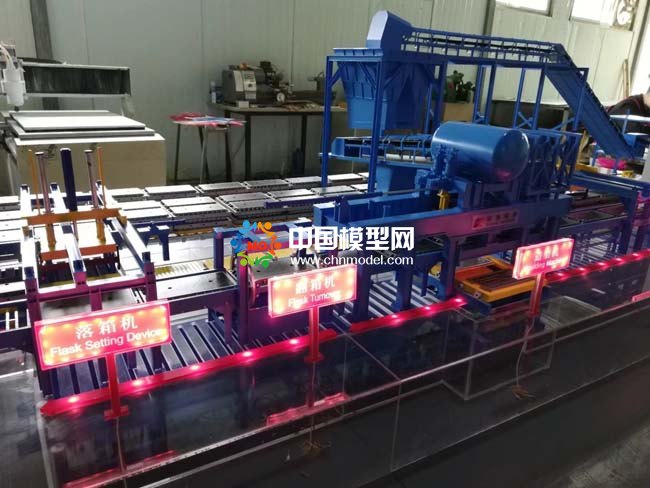 水平脫箱擠壓自動(dòng)造型線沙盤(pán)模型