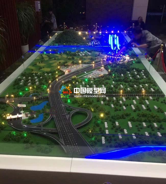 高速公路沙盤，橋梁隧道沙盤模型
