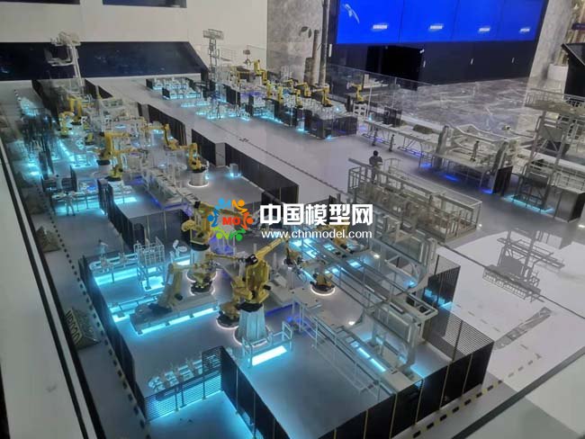 焊裝生產(chǎn)線沙盤模型，汽車機器焊裝生產(chǎn)線沙盤模型