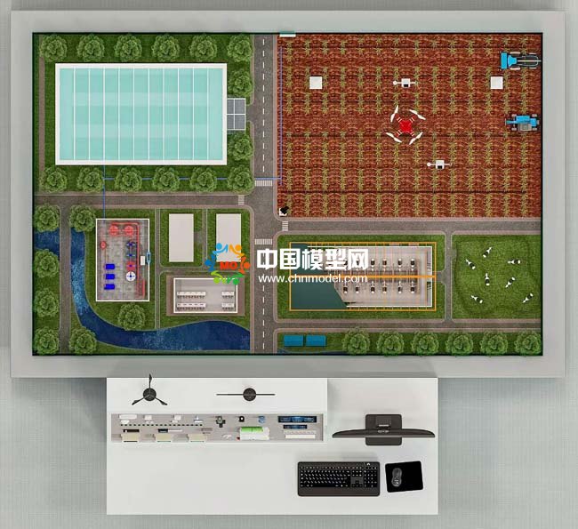 智慧農業(yè)教學實驗平臺沙盤模型效果圖